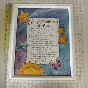 Colorful Framed Ten Commandments for Kids